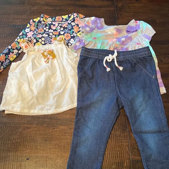 Baby Girl Bundle 6 Months Tops & Pant 4 Pieces - Picture 1 of 13